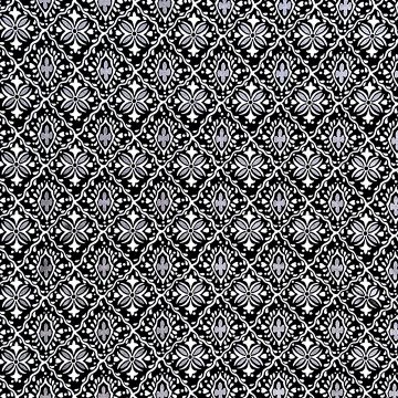 Tissu à motif géométrique noir et blanc de seconde main